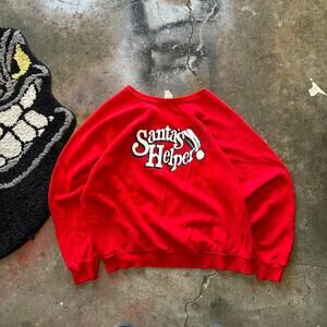 Vintage red white santas